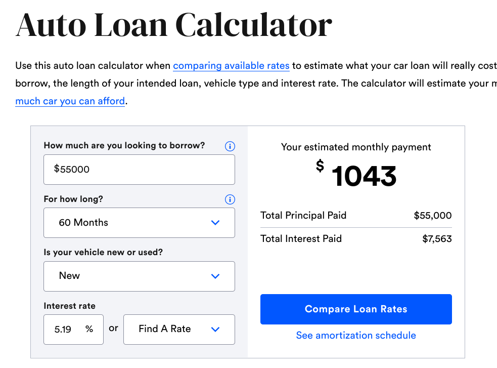 auto loan calculator