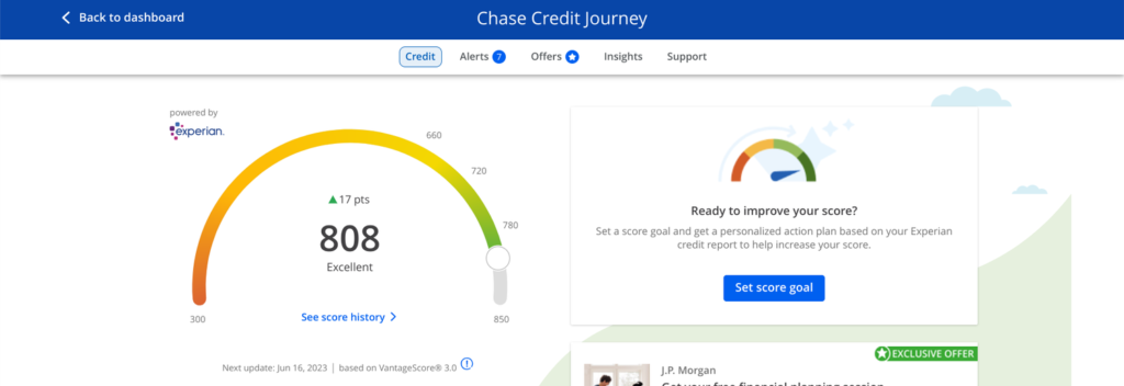 chase credit journey